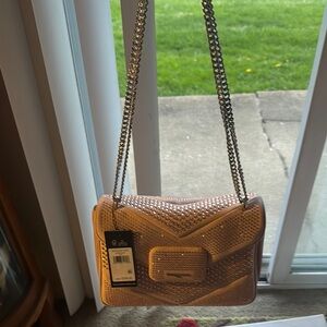 Karl Lagerfeld Pink Chevron Shoulder Bag